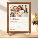 Custom Photo Soul Sister - Bestie Personalized Custom 2-Layered Wooden Plaque With Stand - Gift For Sisters, Best Friends, BFF