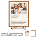 Custom Photo Soul Sister - Bestie Personalized Custom 2-Layered Wooden Plaque With Stand - Gift For Sisters, Best Friends, BFF