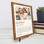 Custom Photo Soul Sister - Bestie Personalized Custom 2-Layered Wooden Plaque With Stand - Gift For Sisters, Best Friends, BFF