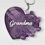 I Have Two Titles Mom And Grandma And I Rock Them Both - Family Personalized Custom Shaped Acrylic Keychain - Gift For Grandma, Mom