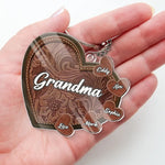 I Have Two Titles Mom And Grandma And I Rock Them Both - Family Personalized Custom Shaped Acrylic Keychain - Gift For Grandma, Mom