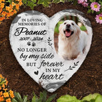 Custom Photo You Leave Pawprints In Our Hearts - Memorial Personalized Custom Heart Shaped Memorial Stone - Sympathy Gift For Dog Lovers