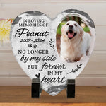 Custom Photo You Leave Pawprints In Our Hearts - Memorial Personalized Custom Heart Shaped Memorial Stone - Sympathy Gift For Dog Lovers
