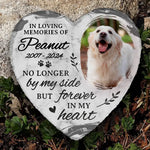 Custom Photo You Leave Pawprints In Our Hearts - Memorial Personalized Custom Heart Shaped Memorial Stone - Sympathy Gift For Dog Lovers