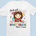 Look Out! Third Grade Here I Come - Personalized Custom Kid T-shirt - Back To School Gift For Kids, Girls