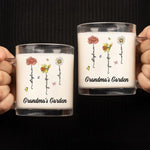 My Grandma's Favorite Garden - Family Personalized Custom Glass Mug - Gift For Grandma, Mom