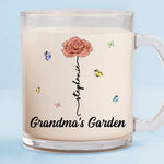 My Grandma's Favorite Garden - Family Personalized Custom Glass Mug - Gift For Grandma, Mom