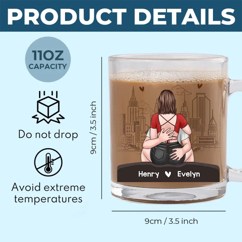 Still Hotter Than This Coffee - Couple Personalized Custom Glass Mug - Gift For Husband Wife, Anniversary
