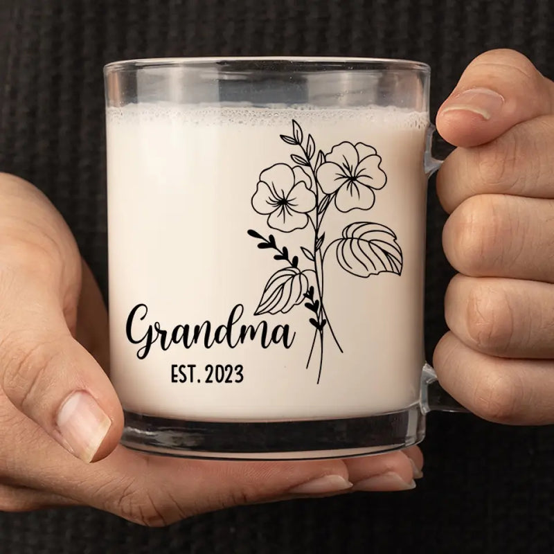 A Grandma Is Warm Hugs And Sweet Memories - Family Personalized Custom Glass Mug - Gift For Grandma
