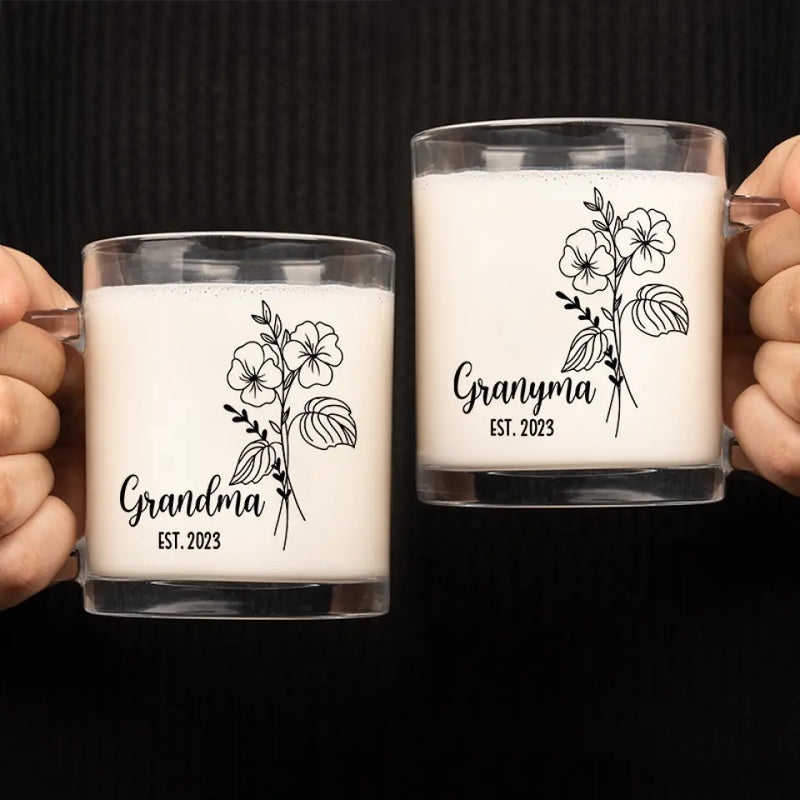 A Grandma Is Warm Hugs And Sweet Memories - Family Personalized Custom Glass Mug - Gift For Grandma