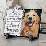 Custom Photo A Heartbeat At My Feet - Memorial Personalized Custom Rectangle Shaped Stone With Stand - Sympathy Gift For Dog Lovers