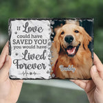 Custom Photo A Heartbeat At My Feet - Memorial Personalized Custom Rectangle Shaped Stone With Stand - Sympathy Gift For Dog Lovers