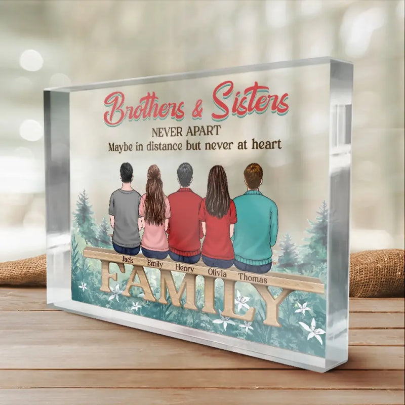 Blessed To Be In This Family - Family Personalized Custom Rectangle Shaped Acrylic Plaque - Gift For Family Members, Siblings, Brothers, Sisters