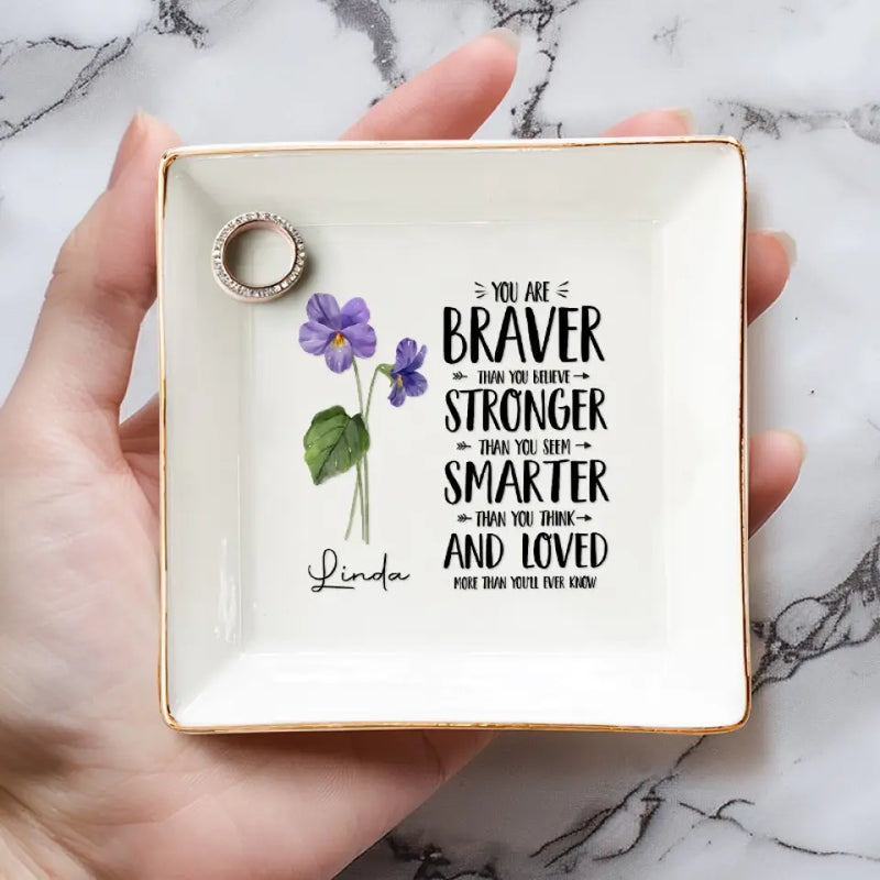 Don't Forget You're Awesome - Bestie Personalized Custom Jewelry Dish - Gift For Best Friends, BFF, Sisters, Mom, Daughter