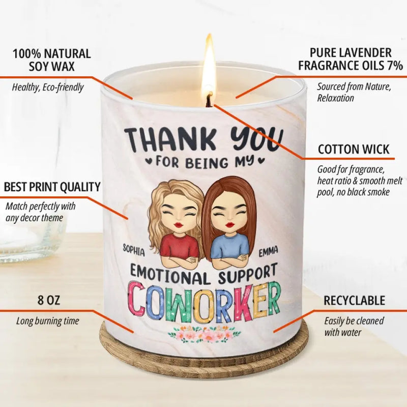 Thank You For Being My Unpaid Therapist - Bestie Personalized Custom Smokeless Scented Candle - Gift For Best Friends, BFF, Sisters