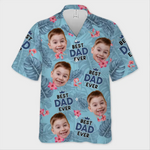 Custom Photo Best Papa Ever - Family Personalized Custom Unisex Tropical Hawaiian Aloha Shirt - Summer Vacation Gift, Gift For Dad, Grandpa, Papa