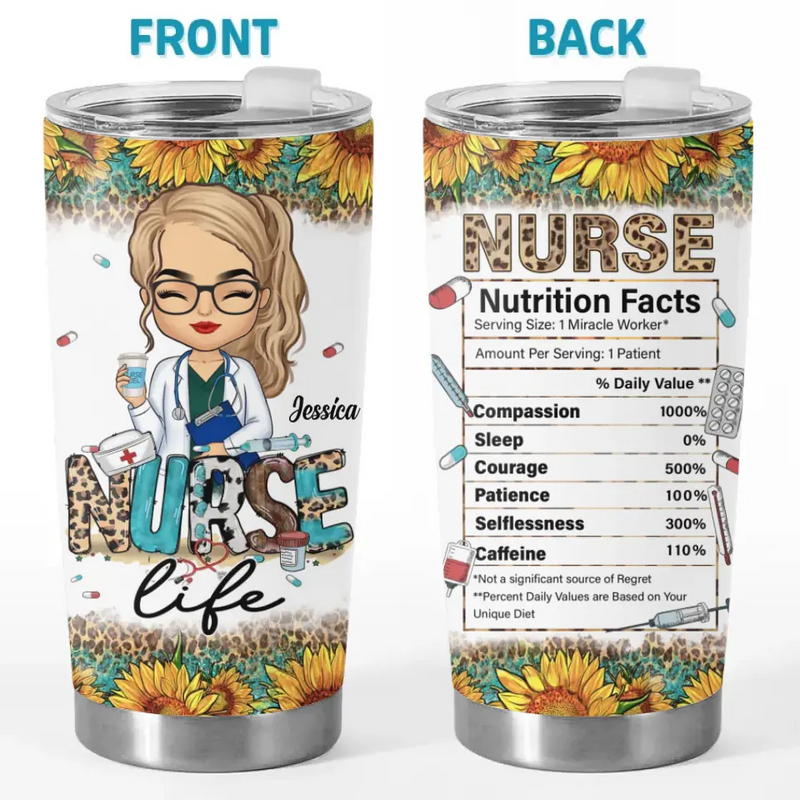 An Angel With A Stethoscope - Nurse Personalized Custom Tumbler - Appreciation, Thank You Gift, Nurse Life