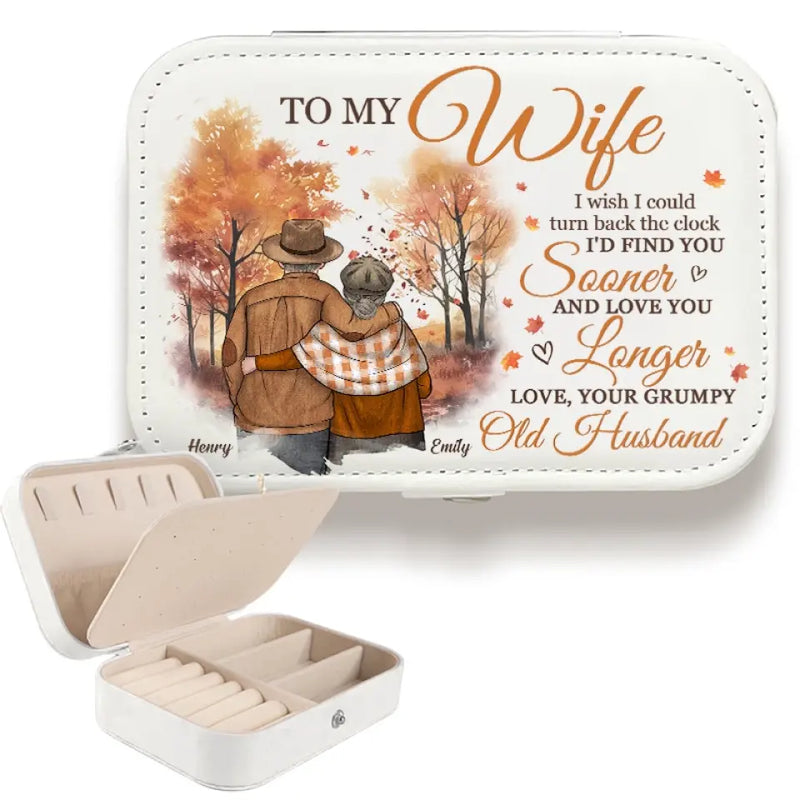 I Wish I Could Turn Back The Clock - Couple Personalized Custom Jewelry Case - Gift For Husband Wife, Anniversary