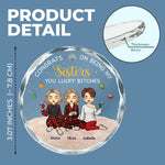 Every Season Is Our Season - Bestie Personalized Custom Circle Glass Ornament - Christmas Gift For Sisters, BFF, Best Friends