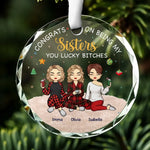 Every Season Is Our Season - Bestie Personalized Custom Circle Glass Ornament - Christmas Gift For Sisters, BFF, Best Friends