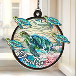 Grandmas Are Life's Greatest Treasures - Family Personalized Window Hanging Suncatcher - Gift For Grandma