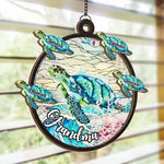 Grandmas Are Life's Greatest Treasures - Family Personalized Window Hanging Suncatcher - Gift For Grandma