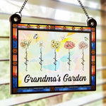 The True Power Behind The Power - Family Personalized Window Hanging Suncatcher - Gift For Grandma