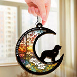 No Longer By My Side But Forever In My Heart - Memorial Personalized Window Hanging Suncatcher - Sympathy Gift For Dog Lovers, Pet Lovers