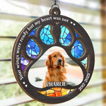 Custom Pet Photo Memorial Keepsake - Personalized Suncatcher Ornament