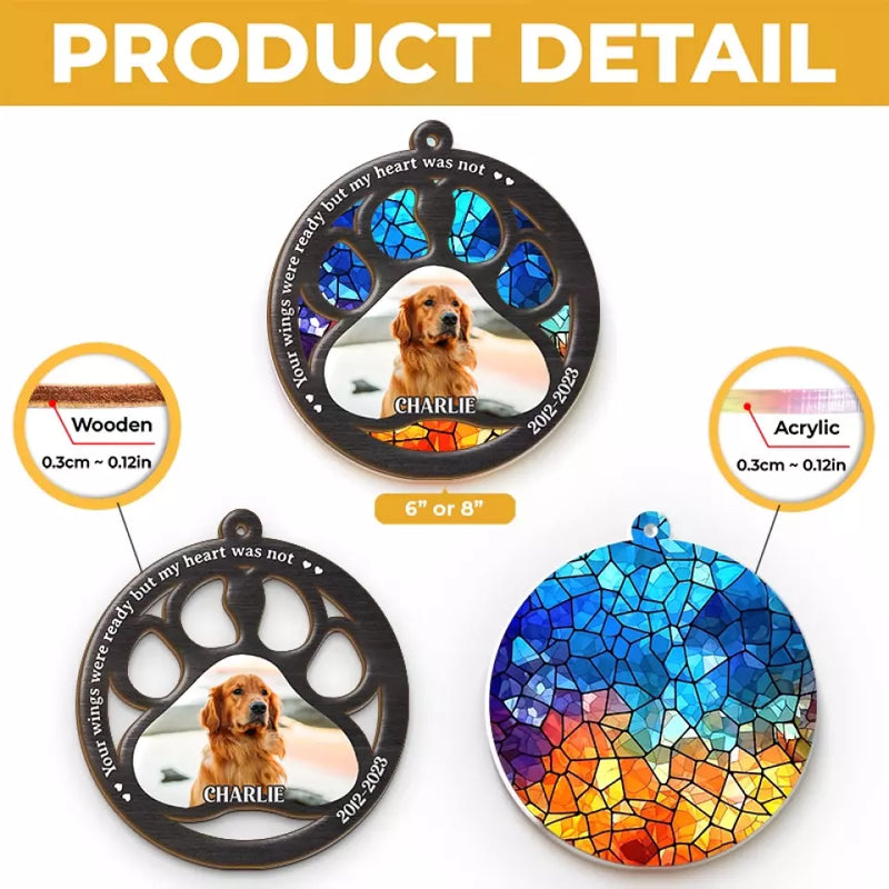 Custom Pet Photo Memorial Keepsake - Personalized Suncatcher Ornament