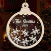 The Fire Of Family Fueled By Noel's Magic - Family Personalized Custom 3 Layers Shaker Ornament - Christmas Gift For Family Members