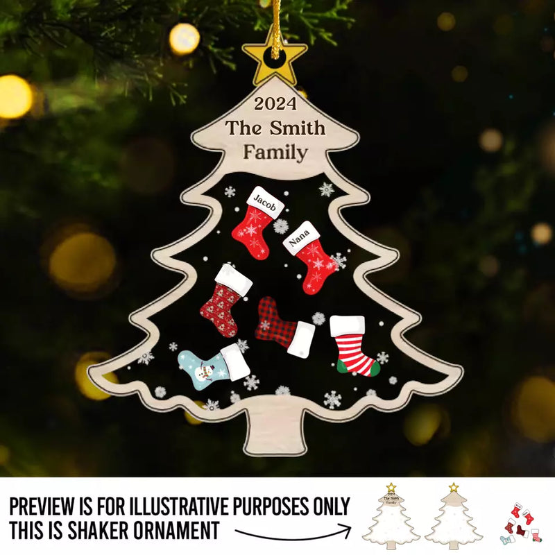 At Christmas, All Roads Lead Home - Family Personalized Custom 3 Layers Shaker Ornament - Christmas Gift For Family Members
