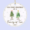 A Family That Laughs Together, Stays Together - Family Personalized Custom Leather Ornament - Christmas Gift For Family Members, Baby Kids, Newborn Baby