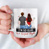 I'm So Glad We Swiped Right - Couple Personalized Custom Mug - Gift For Husband Wife, Anniversary