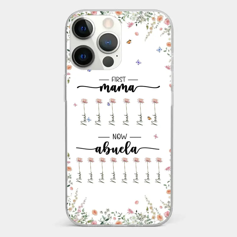 First Mom Now Granny - Family Personalized Custom Clear Phone Case - Gift For Mom, Grandma
