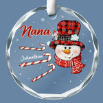 Christmas Is Brighter With A Mom Like You - Family Personalized Custom Circle Glass Ornament - Christmas Gift For Grandma