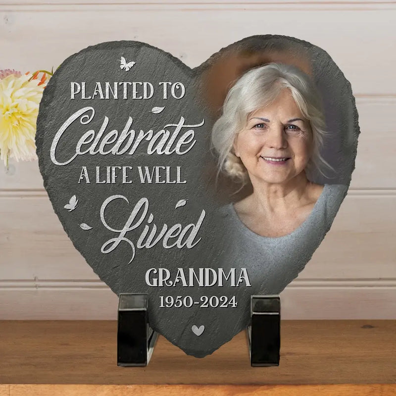 Custom Photo A Piece Of Your Heart Will Always Be With Us - Memorial Personalized Custom Heart Shaped Memorial Stone - Sympathy Gift For Family Members