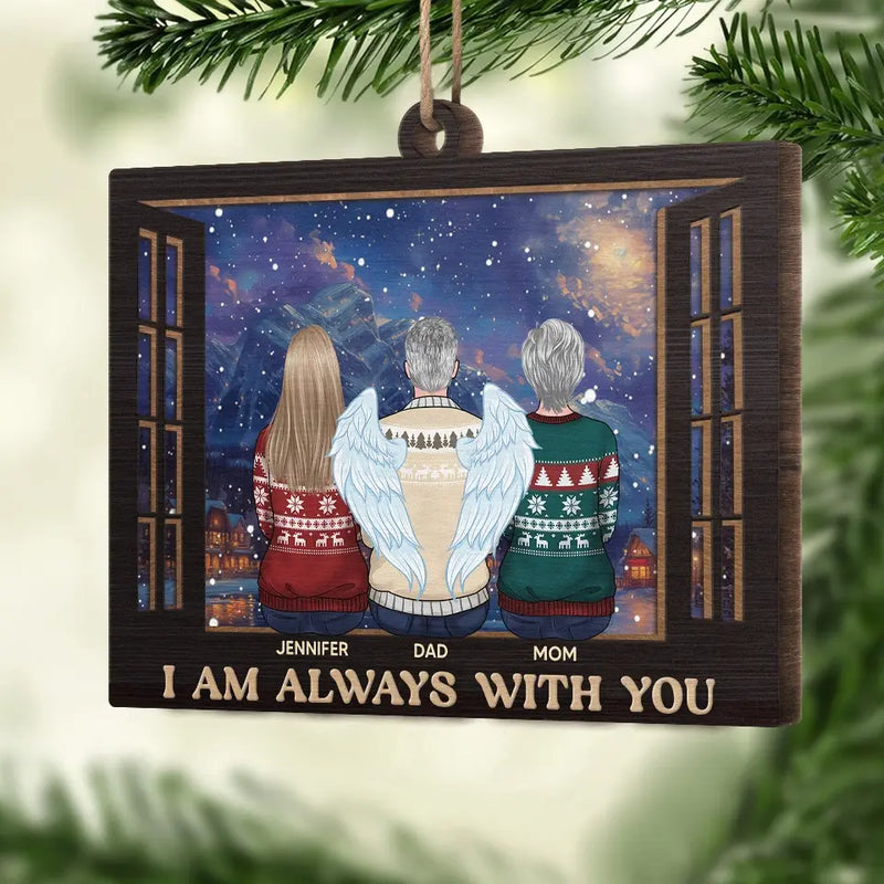 Love Never Leaves Us Even When Others Have Gone - Memorial Personalized Custom Ornament - Wood Custom Shaped - Sympathy Gift, Christmas Gift For Family Members