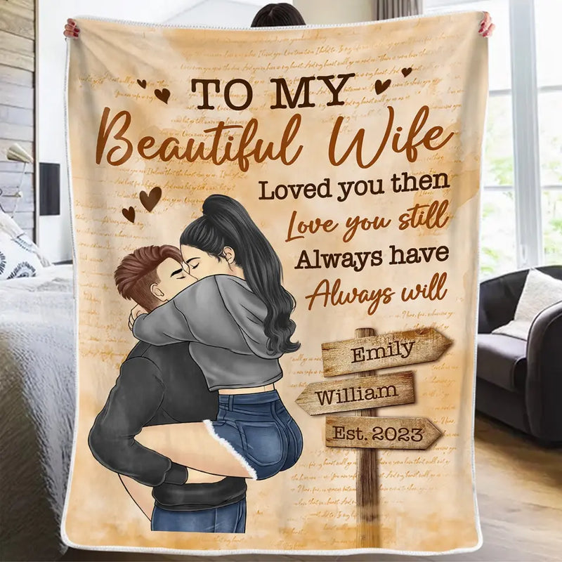 Our Hearts Speak The Same Language - Couple Personalized Custom Blanket - Gift For Husband Wife, Anniversary