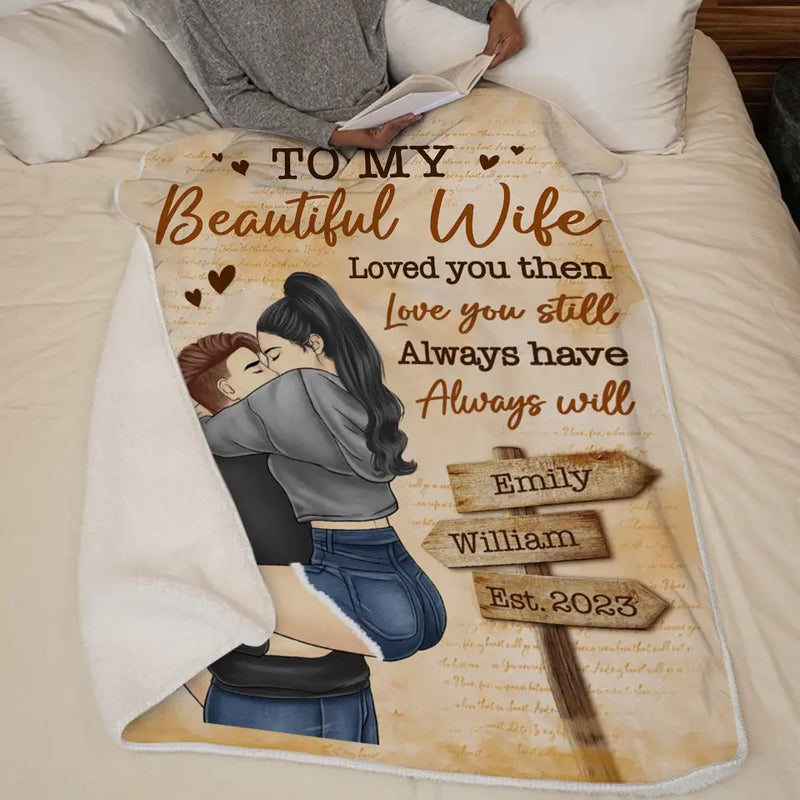 Our Hearts Speak The Same Language - Couple Personalized Custom Blanket - Gift For Husband Wife, Anniversary