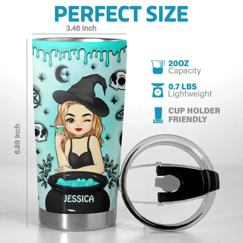 My Witch Switch Is Lit - Personalized Custom 3D Inflated Effect Printed Tumbler - Halloween Gift For Witches, Yourself
