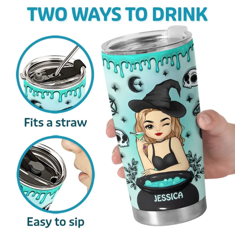 My Witch Switch Is Lit - Personalized Custom 3D Inflated Effect Printed Tumbler - Halloween Gift For Witches, Yourself