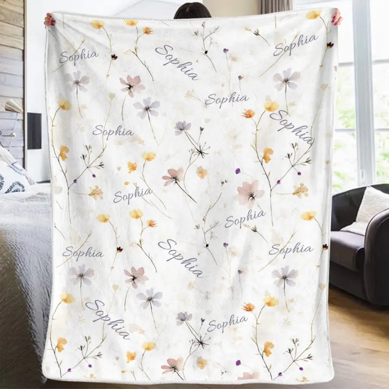 A Baby's Smile Is The Sweetest Flower Of All - Family Personalized Custom Baby Blanket - Gift For Baby Kids, Newborn Baby