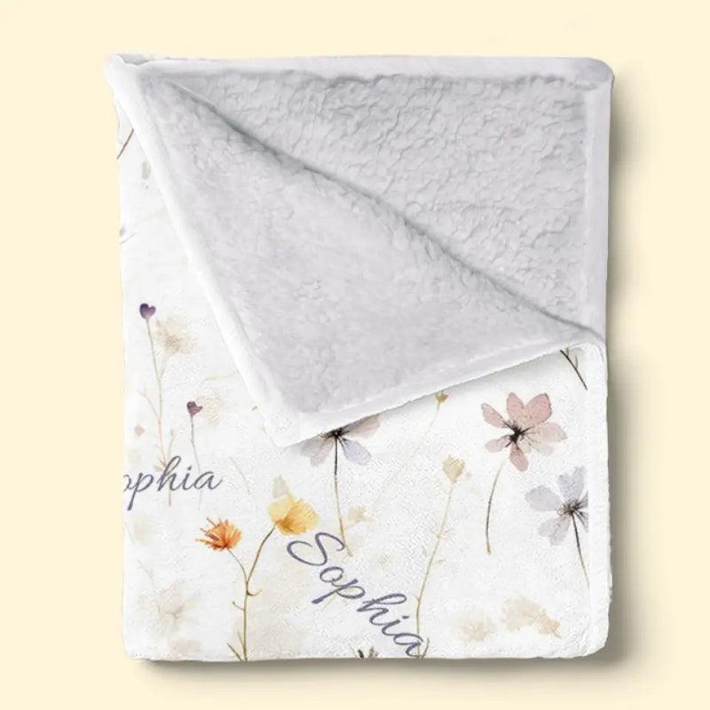 A Baby's Smile Is The Sweetest Flower Of All - Family Personalized Custom Baby Blanket - Gift For Baby Kids, Newborn Baby