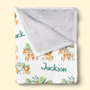 Woodland Animals In Da House - Family Personalized Custom Baby Blanket - Gift For Baby Kids, Newborn Baby