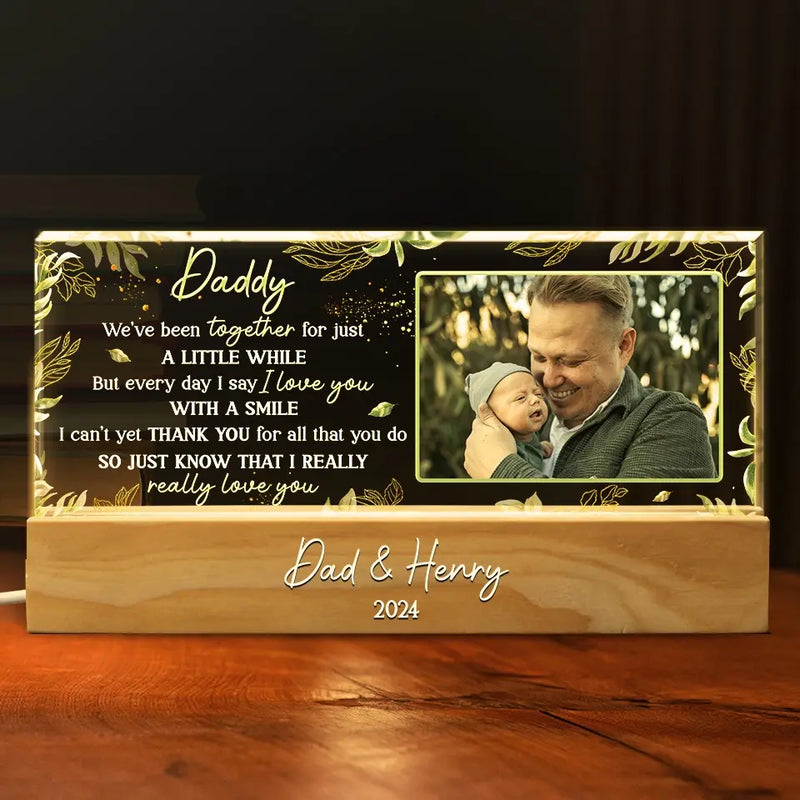 Custom Photo A Baby Is A Little Bit Of Heaven Sent Down To Earth - Family Personalized Custom Acrylic Letters 3D LED Night Light - Gift For Baby Kids, Newborn Baby