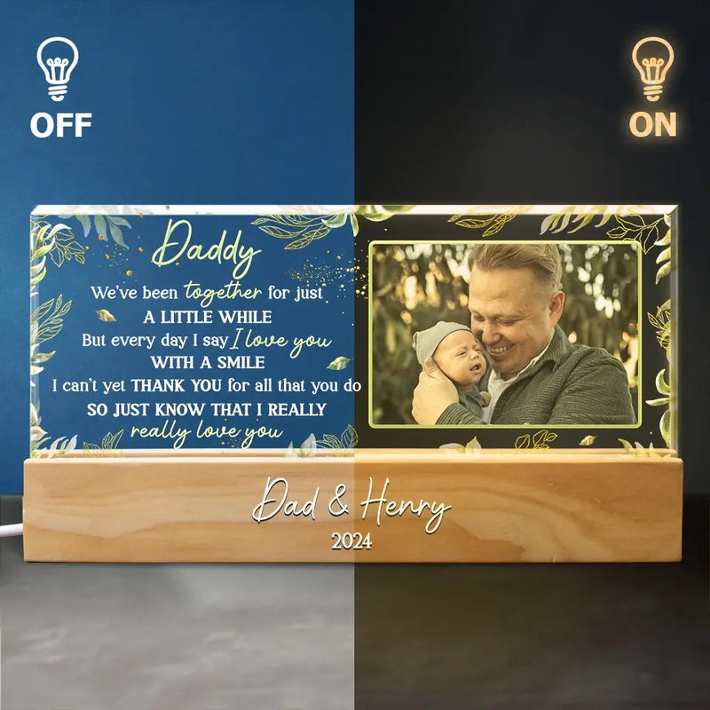 Custom Photo A Baby Is A Little Bit Of Heaven Sent Down To Earth - Family Personalized Custom Acrylic Letters 3D LED Night Light - Gift For Baby Kids, Newborn Baby