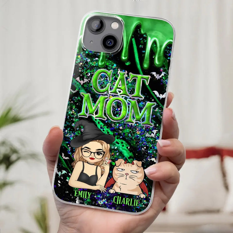 Witchy Vibes For Cat Mom This Halloween - Cat Personalized Custom Clear Phone Case - Halloween Gift For Pet Owners, Pet Lovers