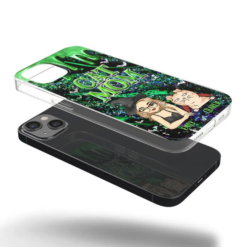 Witchy Vibes For Cat Mom This Halloween - Cat Personalized Custom Clear Phone Case - Halloween Gift For Pet Owners, Pet Lovers