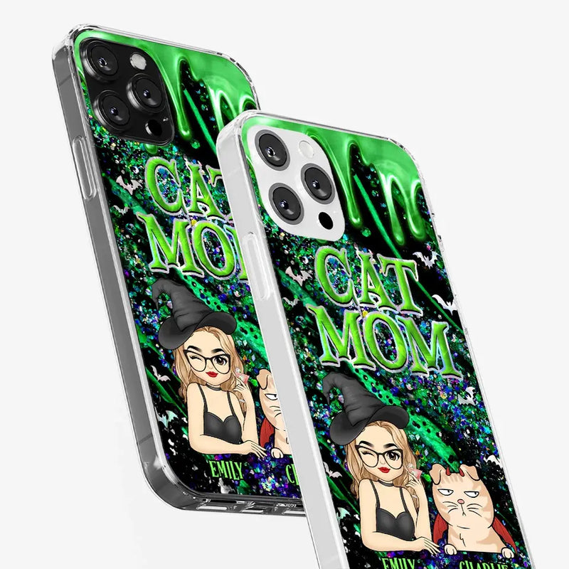 Witchy Vibes For Cat Mom This Halloween - Cat Personalized Custom Clear Phone Case - Halloween Gift For Pet Owners, Pet Lovers